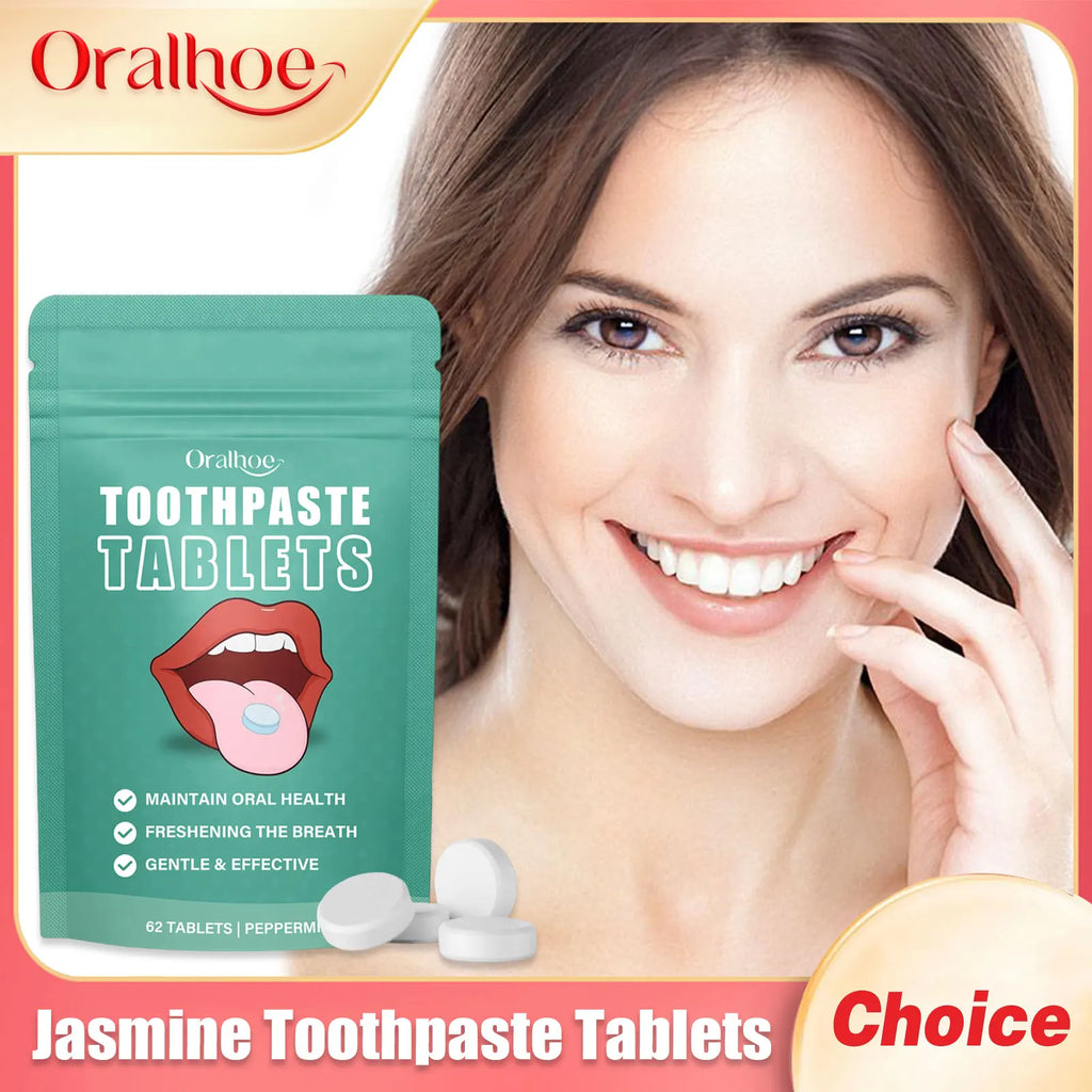 Jasmine Flavors Toothpaste Tablets Improve Bad Breath Remove Smoke Stains Fresh Mouthwash Oral Hygiene Solid Toothpaste Tablets Oasis Select