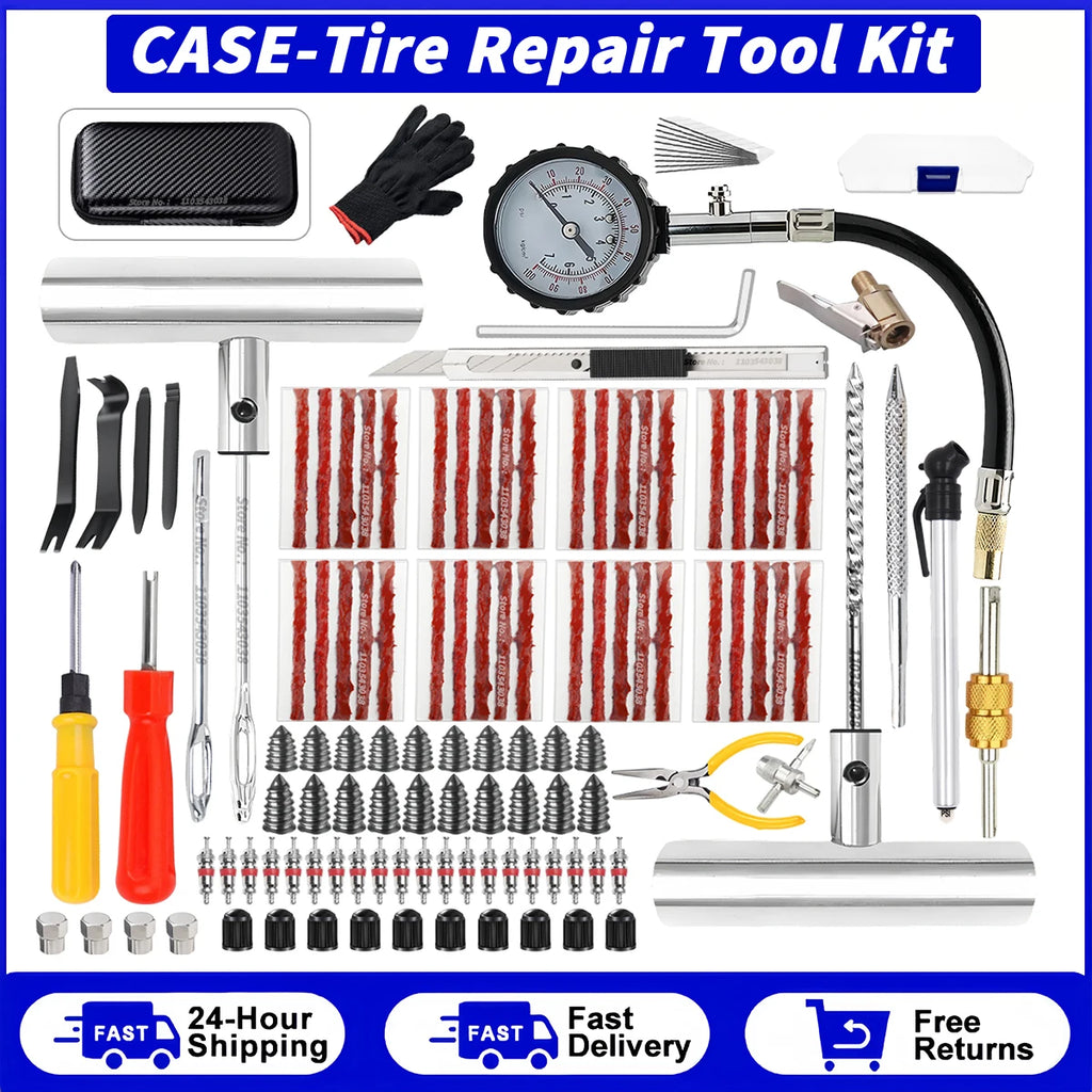 Tyre Repair Kit Puncture Plug Set Auto Bike Tire Repair Car Tire Change Tools Motorcycle Car Accessories 46/94pcs Studding Set Oasis Select
