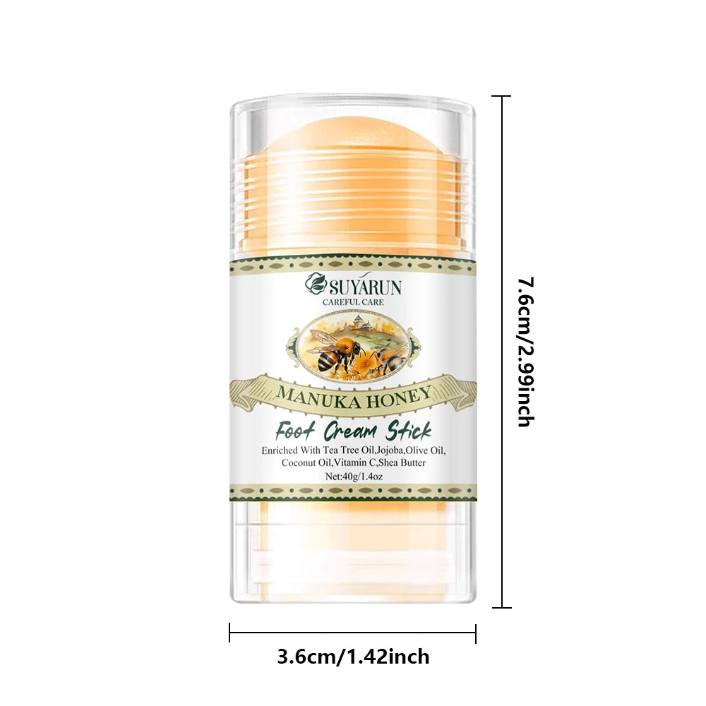 SUYARUN Natural Honey Face Foot Cream Stick for Dry Cracked Heels-Portable Foot Care Treatment for Rough Skin. Oasis Select