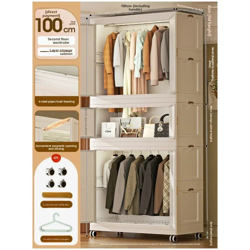 Multi-functional Wardrobe Baby Baby Storage Cabinet Children's Wardrobe Storage Box Organizing Box Household Snacks Toy Locker Oasis Select 100-H