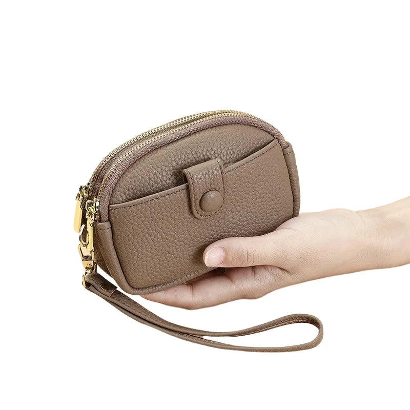1pc New Mini Wallet for Women Large Capacity Double Zipper Storage Bag Multi Functional Small Wallet Oasis Select