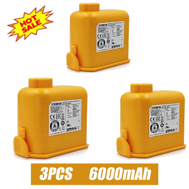 Replacement Battery6000mAh For LG Cord Zero A9 Max A9 Plus A9 Ultimate A9MULTI A9MULTI2X A9PETNBED Vacuum Cleaner EAC63382208 Oasis Select LG A9-6000mAh 3PCS