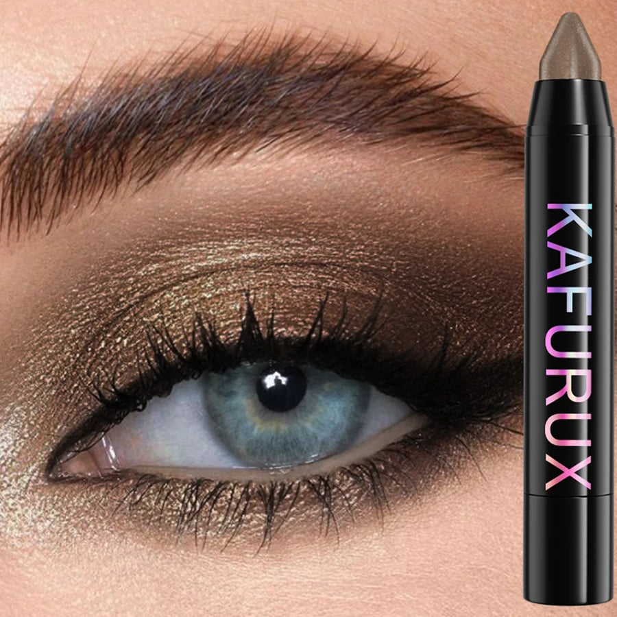 KAFURUX 25-Color Glitter Eyeshadow Pencil – Waterproof & Matte