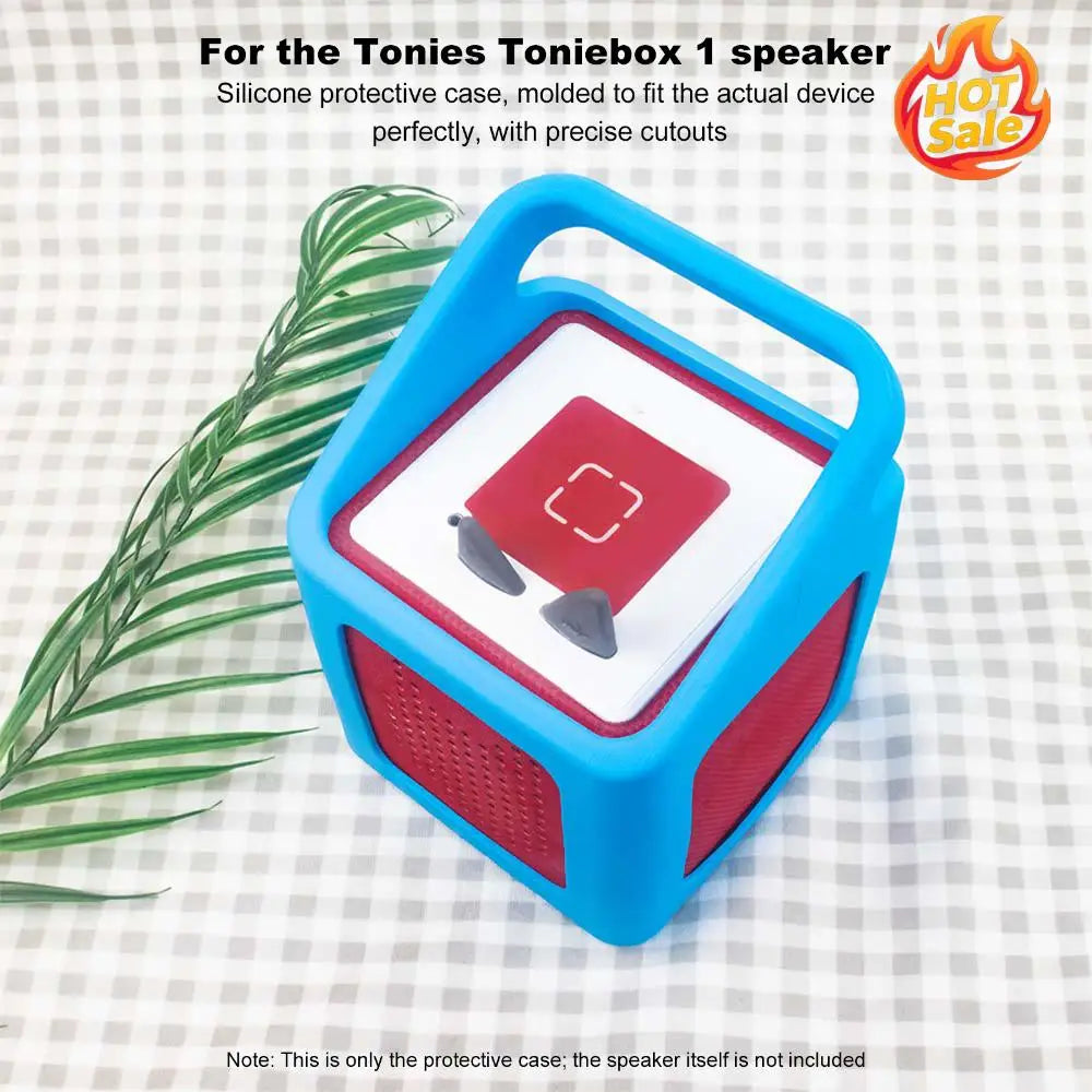 Silicone Case with Carry Handle Soft Protective Silicone Sleeve Scratch-Resistant Protective Cover for Tonies Toniebox 1 Speaker Oasis Select