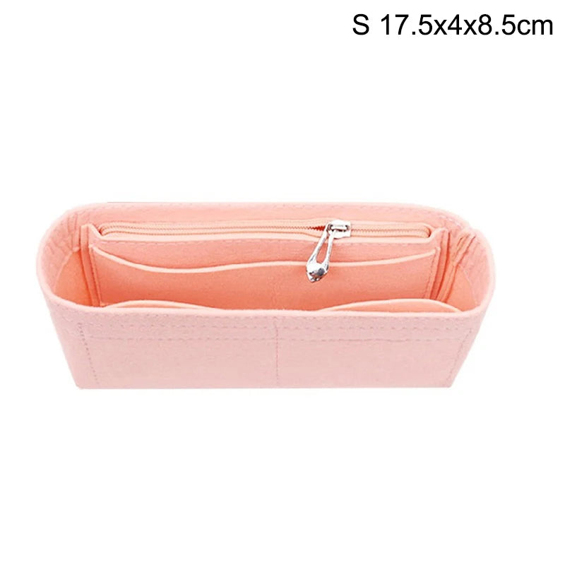 1PC Felt Insert Bag Organizer, Makeup Organizers, Liner Perfect for Brand Women's Handbags For And Cosmetic Bags Oasis Select Pink S