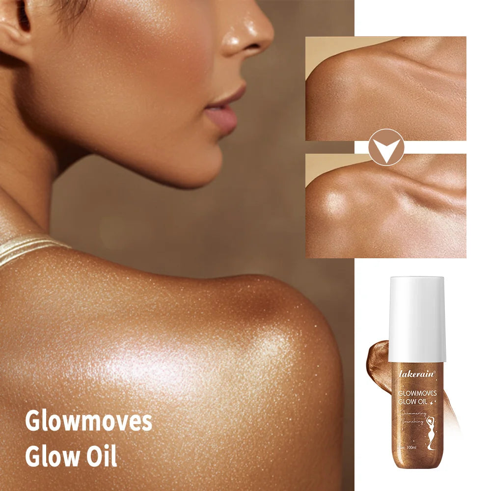 Lakerain 100ml Glowmoves Glow Oil Long Lasting Smoothing Nourishing Deep Moisturizing Shimmering Non-greasy Body Care Glow Oil Oasis Select