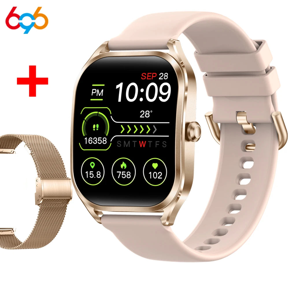 2.02" 3D Curved Screen Smart Watch Men Women Blue Tooth Call Watches Sports Fitness Health Smartwatch Waterproof Music Weather Oasis Select GDGDS A GDM