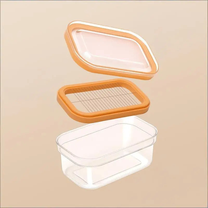 Premium Butter Dish Box Set with Cheese Slicer, Refrigerator Storage, Kitchen Knife, and Lid Oasis Select