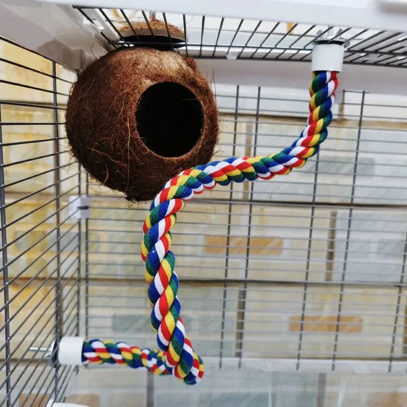 Pet Bird Standing Toys for Parrots Cockatiel Agapornis Parakeet Perch Bird Cages Accessories Bendable Swing Rope Perching Sticks Oasis Select