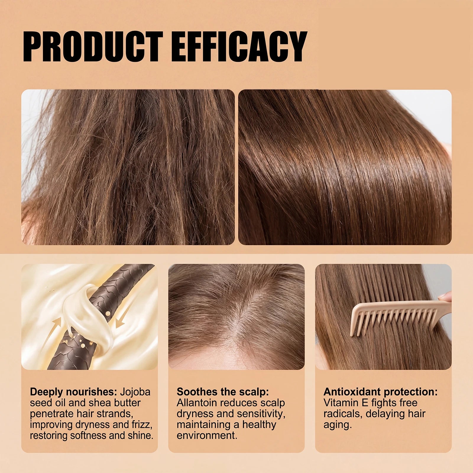 Gloss Mask Deep Moisturizing Hair Mask Dry Damaged Hair Keratin Treatment Smooth Frizz Control Conditioner 150g Oasis Select