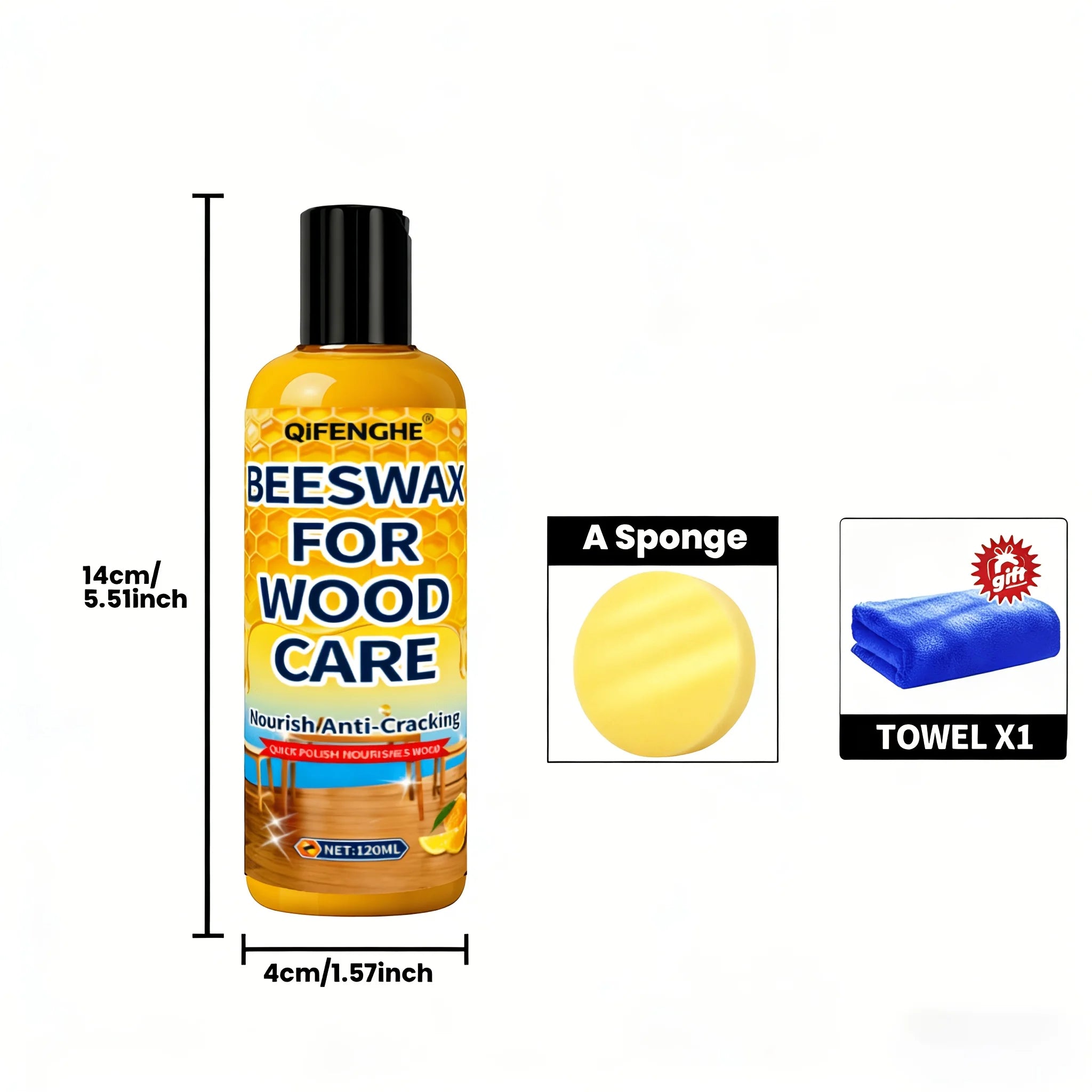 Natural Beeswax Wood Care & Repair Cream for Furniture & Floors