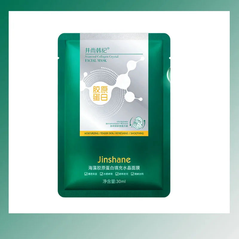 5pcs*30ml Hot Sale Seaweed Collagen Filling Crystal Mask Replenishing Fruit Jelly Skin Transparent Mask Skin Care Masque Oasis Select 1pc
