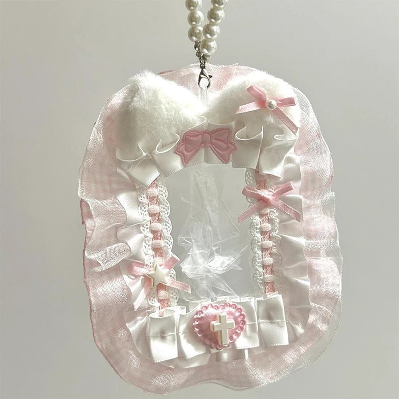 Plush Lace Photocard Holder | Anime Idol Card Display Case