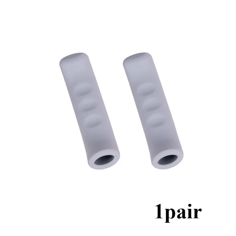 1/2/5pairs Bicycle Brake Handle Cover Silicone MTB Grip Gloves Anti Slip Bicycle Protective Equipment Bicycle Accessories Oasis Select 1pair Grey