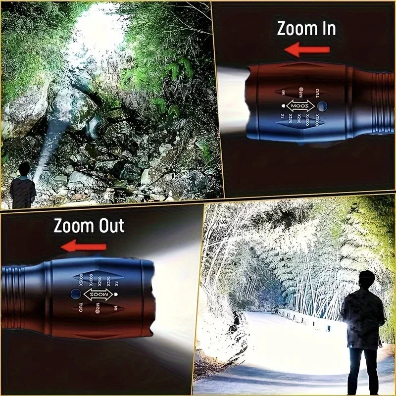 NEWBIRTH 1200 Lumen LED Flashlight – 5 Modes, Zoomable Torch