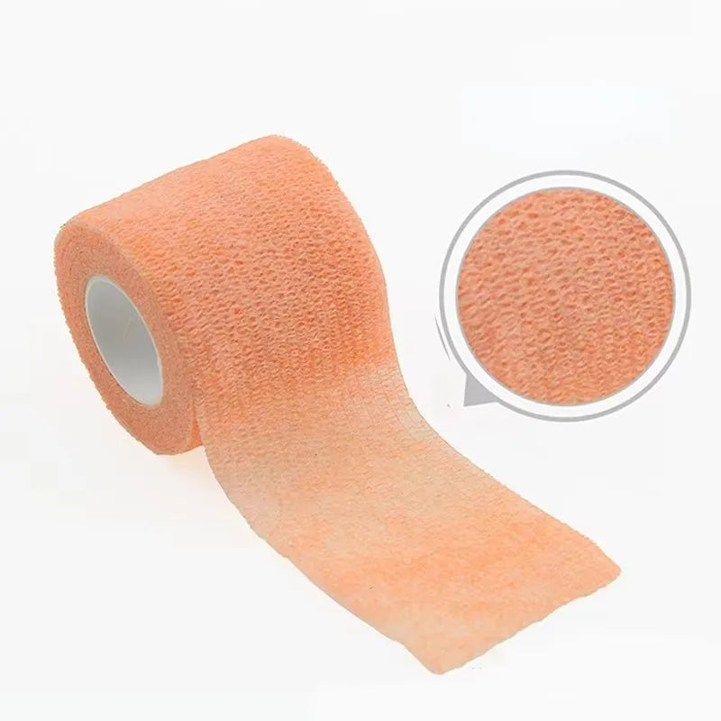 1Rolls Self Adhesive Elastic Sports Bandage Wrap - Joints & Limbs & Pet Protection | Athletic Injury Tape | Compression Strap Oasis Select Light orange 2.5cm