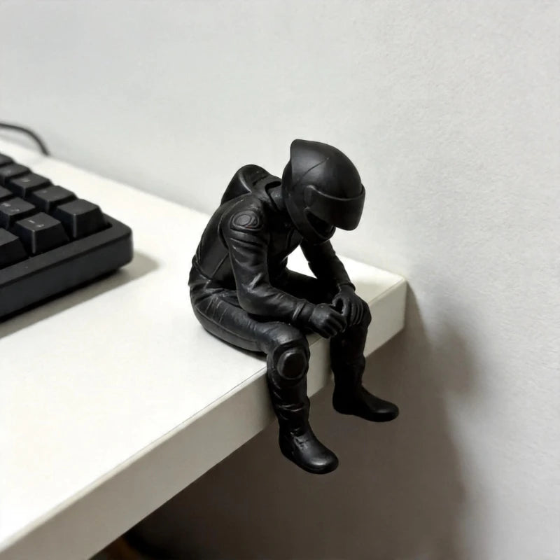 Creative Racing Style Seated Figurine 3D Printed Miniature Home Desk Ornament for Bedroom Gaming Room Home Aesthetic Decor Gifts Oasis Select