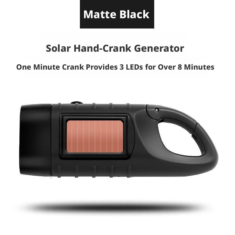 ESMARTER Solar Hand Crank LED Flashlight | Emergency Camping Torch