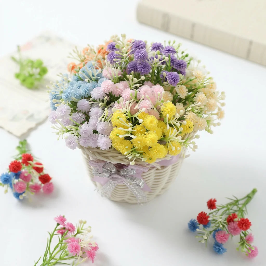 Artificial Flowers Gypsophila 8CM Fake Flowers For Home Decor Wedding Decorations Ornaments Craft Garland Accessories Oasis Select