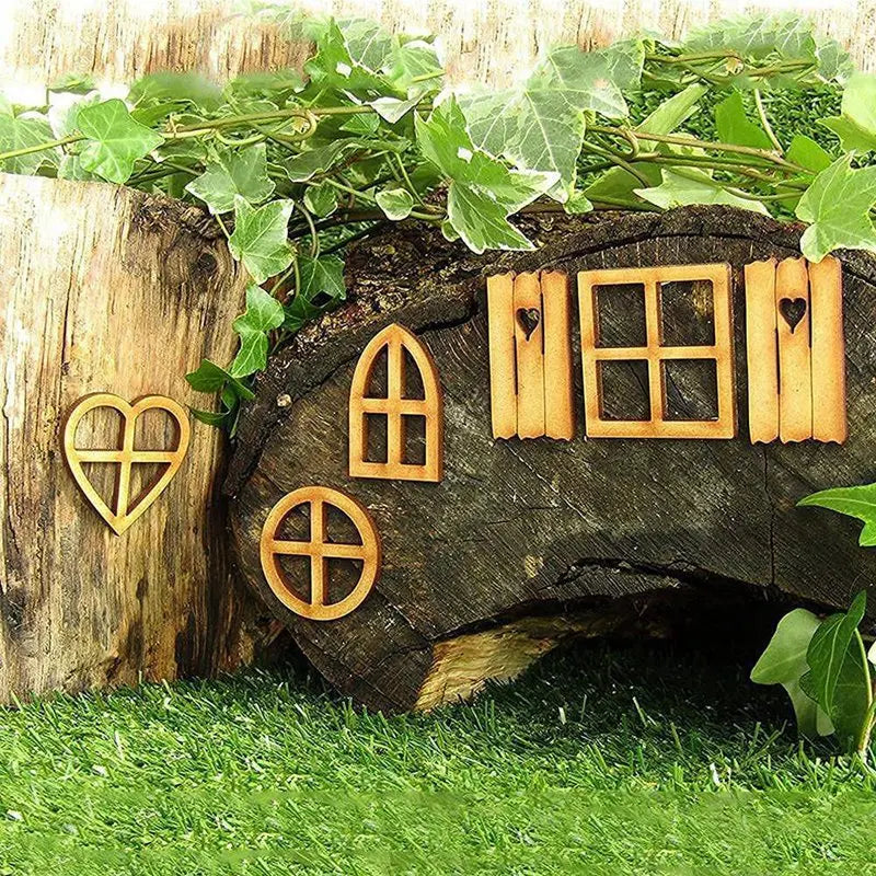 Wooden Fairy Garden Door,Miniature Garden Buildings , Garden Sculptures And Statues Durable Easy Install Oasis Select As Shown NONE