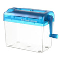 Portable Mini Manual Paper Shredder Transparent Hand Crank Paper Sharper Non-slip Base ABS Document Destroyer Bills Oasis Select Blue