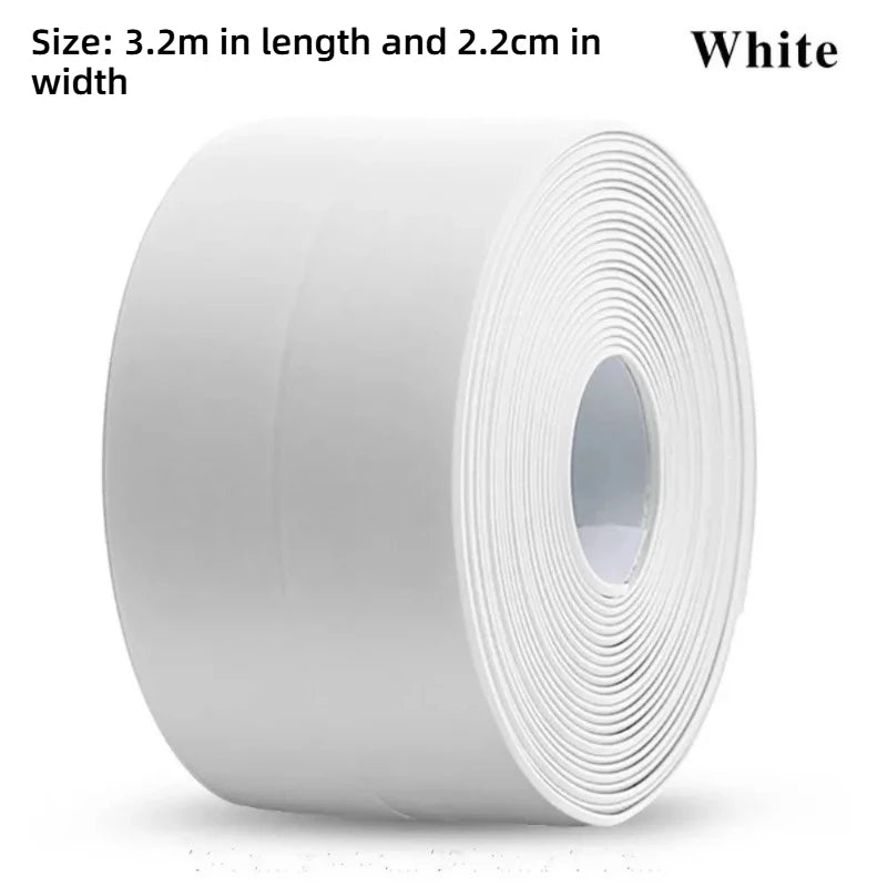 Waterproof Shower & Bathtub Sealant Tape Self Adhesive Sealing Strip for Bathroom & Kitchen Gap Filling Oasis Select white tape 320cm x 2.2cm