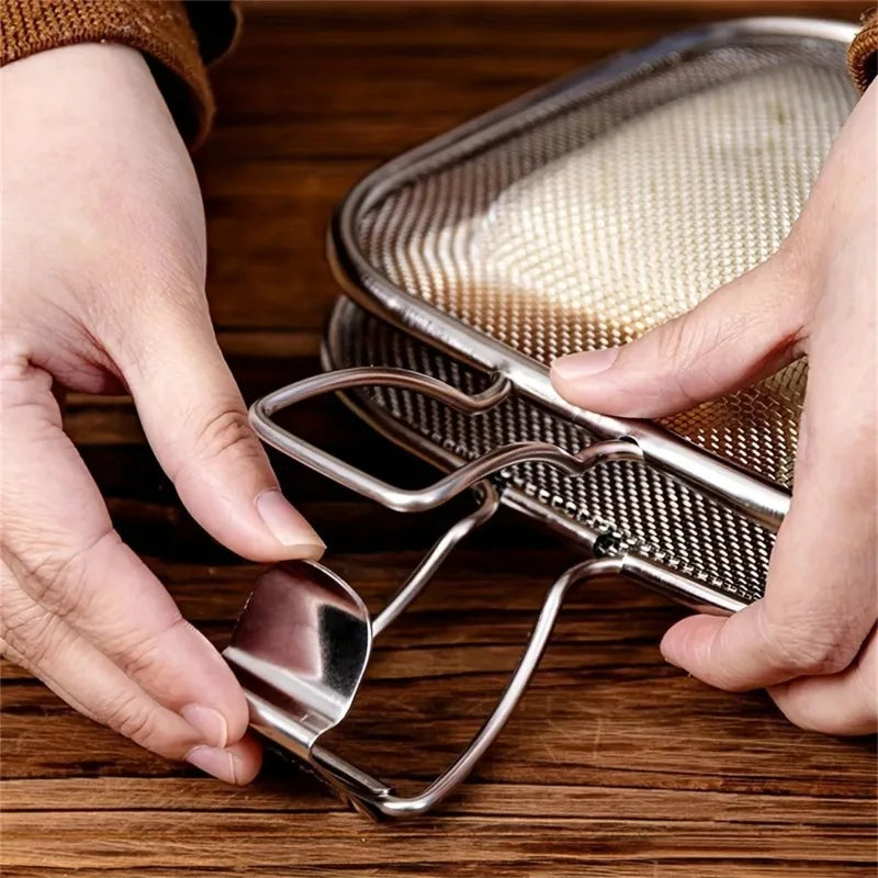 1pc Stainless Steel Sandwich Toaster Grill Pan Sandwich Clip Bread Heating Oven Accessories Baking Tool Non Stick Cooking Grid Oasis Select