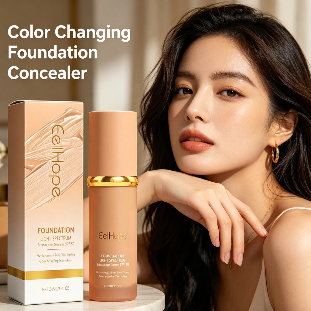 Eelhope Color-Changing Foundation – Full Coverage & Hydrating Liquid Foundation Oasis Select