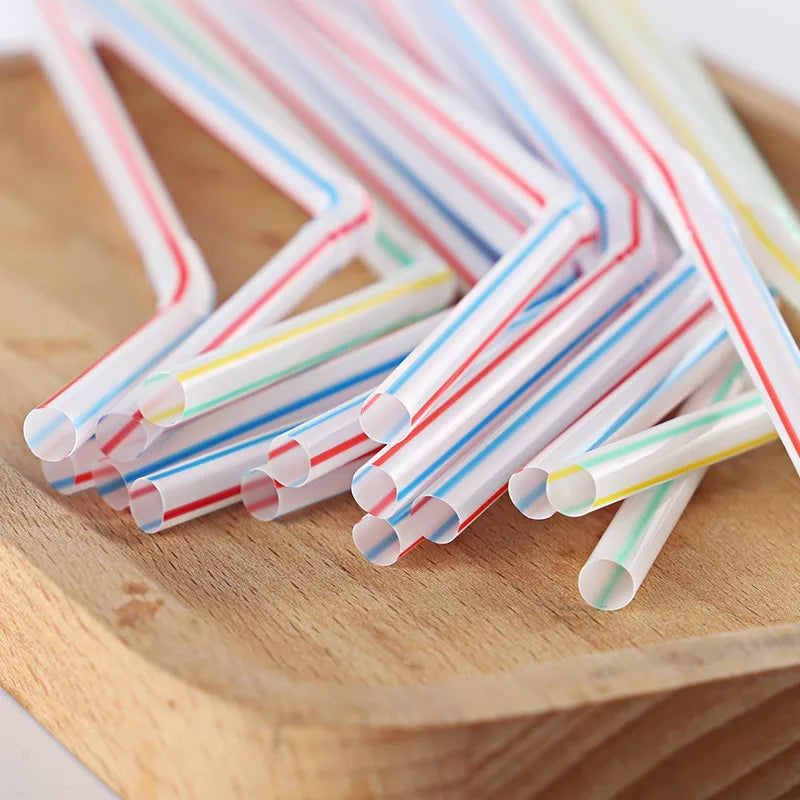 Colorful Disposable Plastic Curved Drinking Straws Reusable Straw 21cm Wedding Party Bar Drink Accessories Birthday 1000/1500PCS Oasis Select