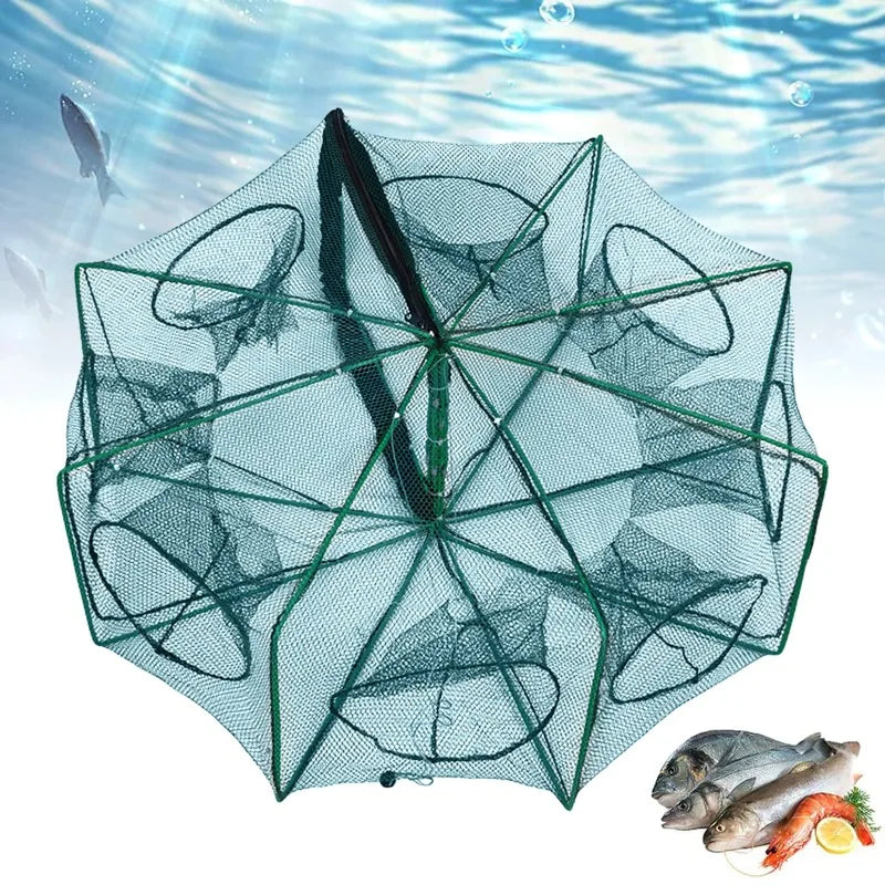 Collapsible Fishing Trap Portable Lightweight Fishing Basket Foldable Crab Cage for Riverbed Coastal Fishing Accessories Oasis Select