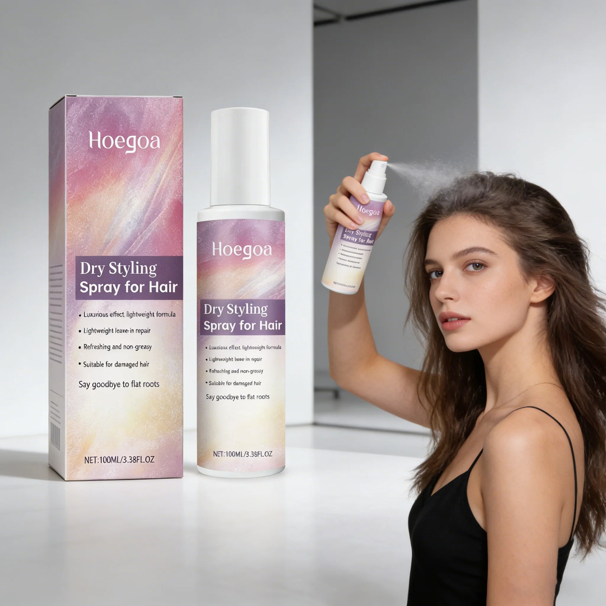 HOEGOA Hair Moisturizing Spray – Frizz Control & Smoothing Leave-In Hair Spray Oasis Select 300ml boxed