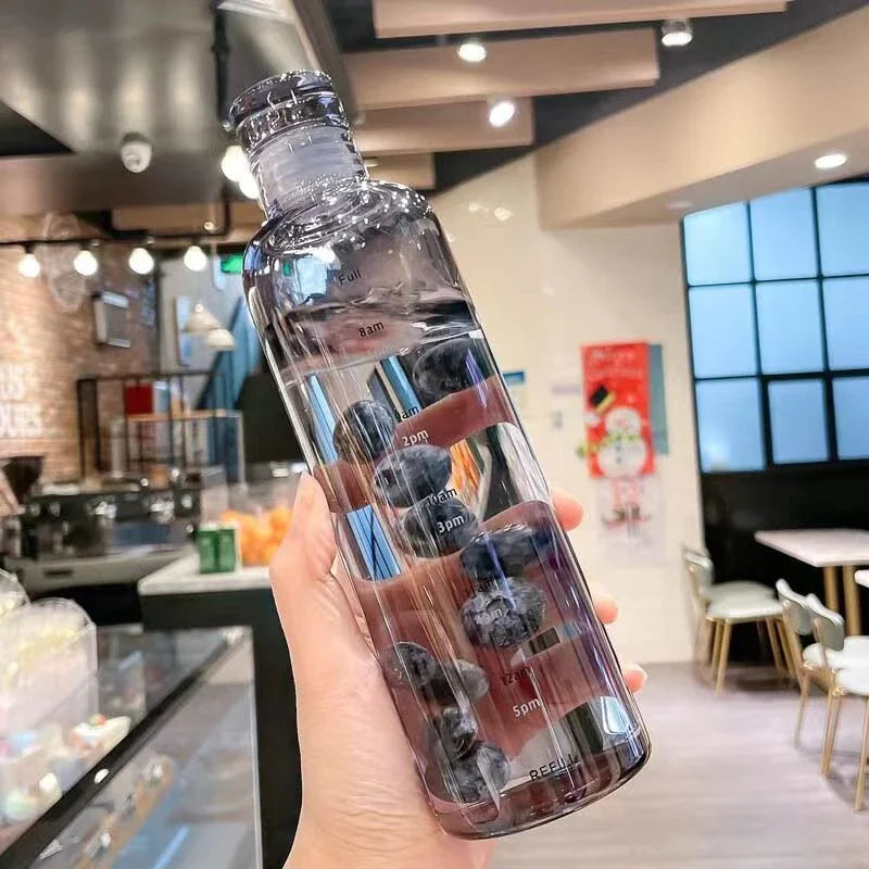 Newest Water Cup Sport Water Bottle With Time Scale Couple Plastic Portable Water Container Anti-drop Outdoor Water Bottle Oasis Select