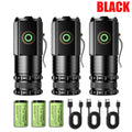 Powerful Portable Mini LED Flashlight 2000LM 3LED Ultra Strong Light 18350 Built-in Battery USB Rechargeable With Magnet Torch Oasis Select With Battery 3PCS
