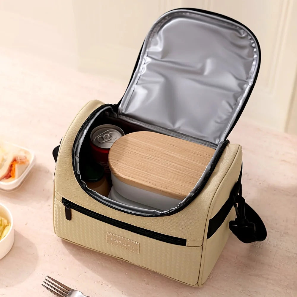 Large Capacity Insulated Lunch Bag with Multi-Layer Zipper, Waterproof Polyester Lunch Tote Thermal Insulation Bag Lunch Bags Oasis Select