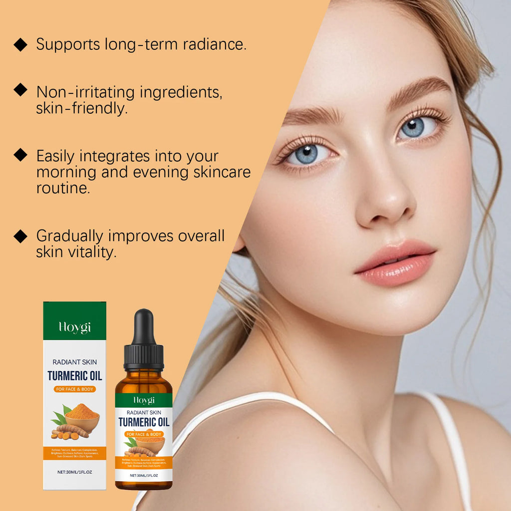 Turmeric Brightening Oil Dark Spot Corrector Exfoliating Face Oil Even Skin Tone Nourishing Fades Sun Spots Body Face Skincare Oasis Select