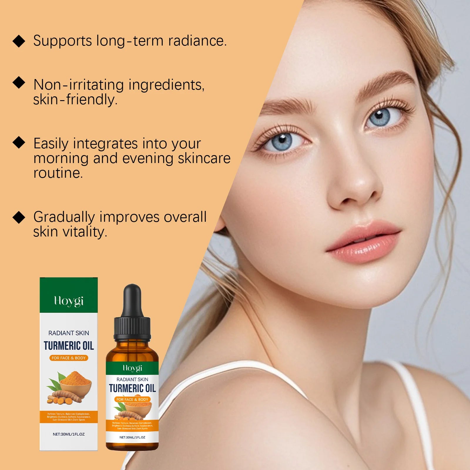 Turmeric Brightening Oil Dark Spot Corrector Exfoliating Face Oil Even Skin Tone Nourishing Fades Sun Spots Body Face Skincare Oasis Select