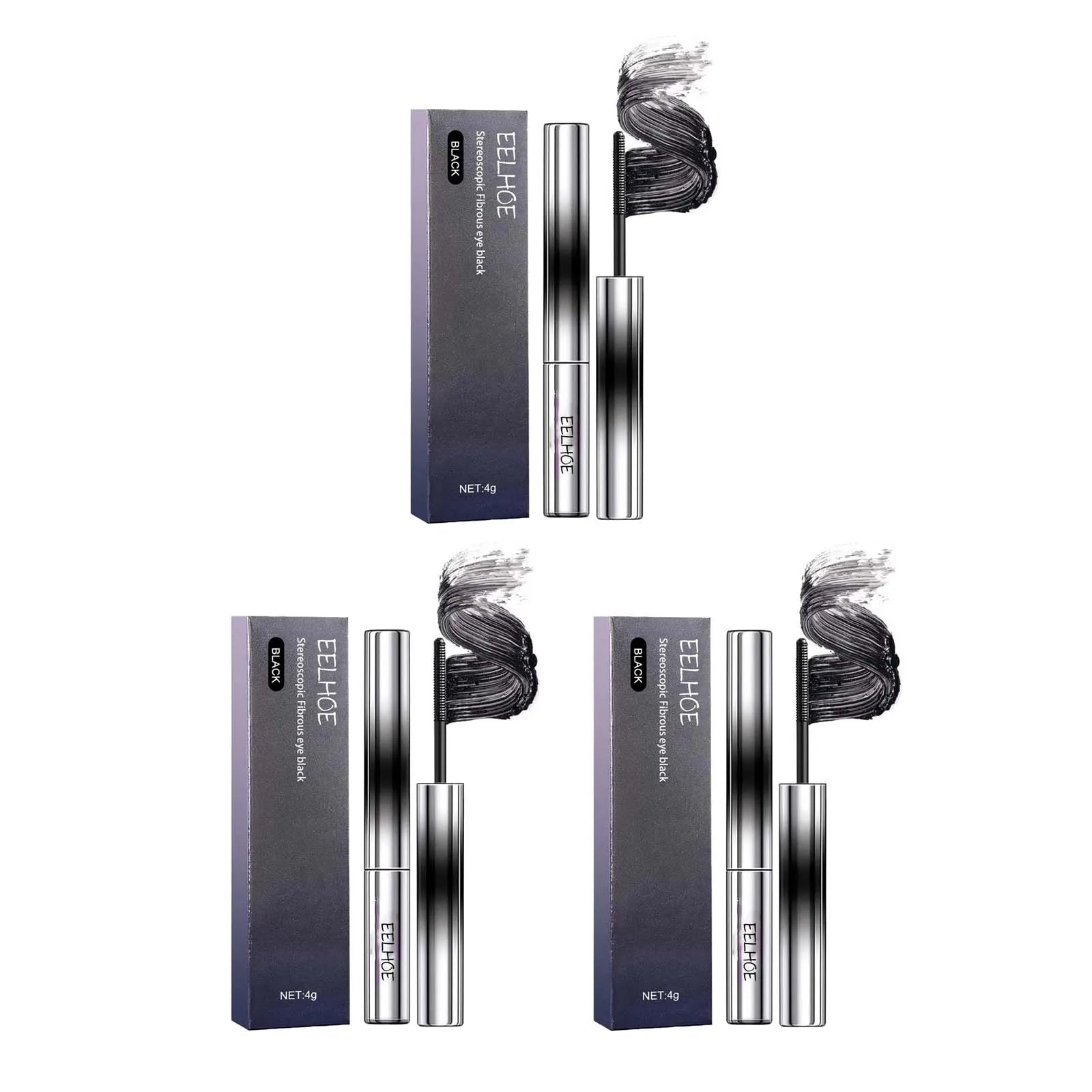Curling Mascara Thick Waterproof Lengthening Black/brown Eyelash Styling Lash Extension Eye Lashes Brush Makeup Eye-Cosmetics Oasis Select black 3pcs