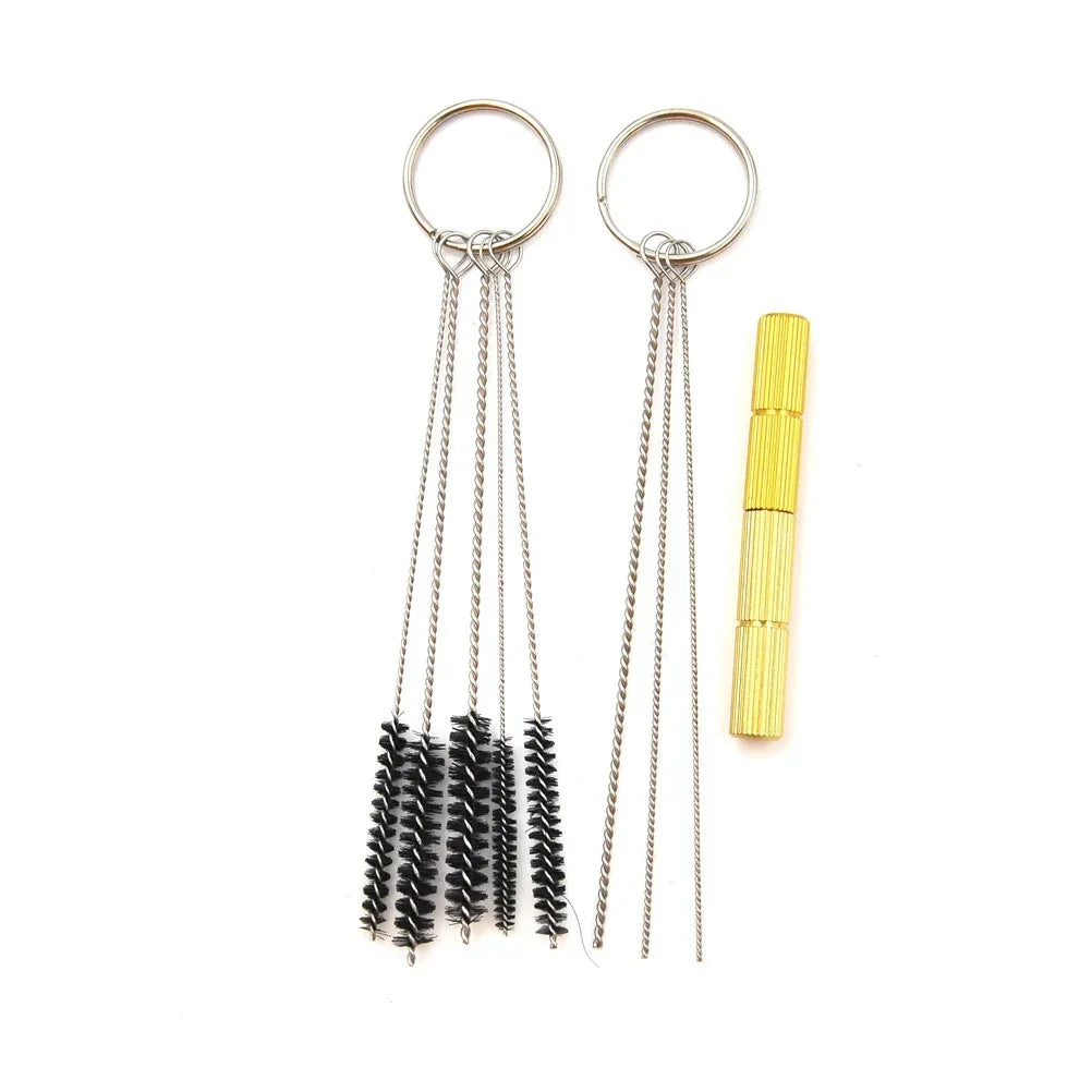 11pcs AirBrush Spray Gun Nozzle Cleaning Set Needle Brush Repair Tool Stainless Steel Handle Precision Car Motorcycle Kit Oasis Select