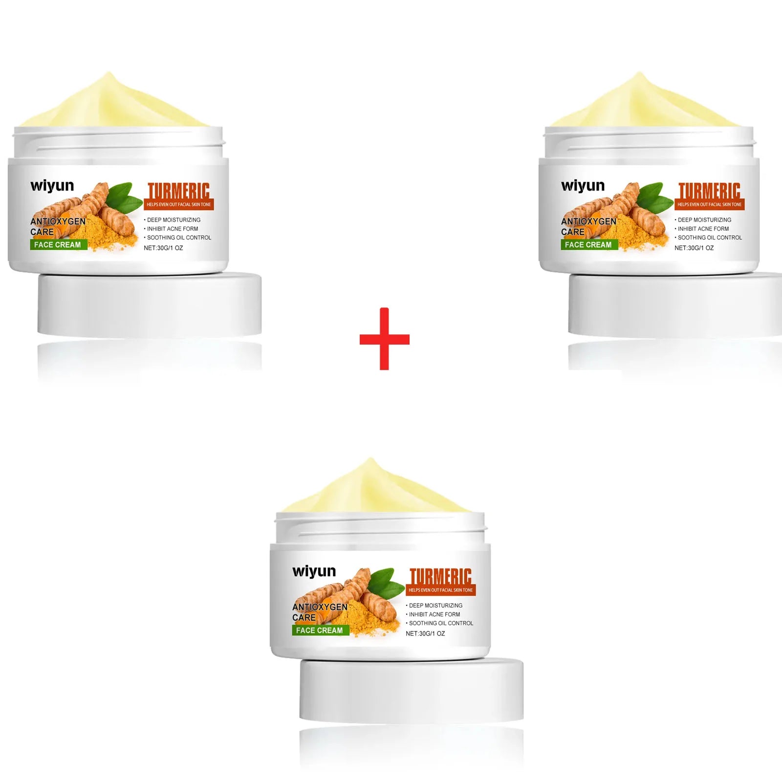 WIYUN Turmeric Face Cream – Brightening Freckle & Acne Repair Brightening Face Cream Oasis Select 30gx3pcs