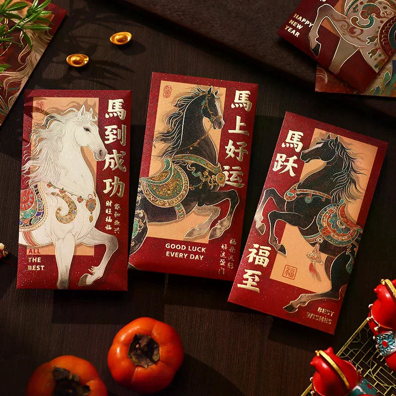Horse Year 2026 Red Envelopes Chinese New Year Red Envelopes Spring Festival Party Favors Lunar Year Of The Horse Red Pockets Oasis Select