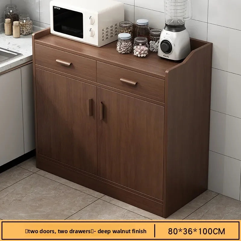 Multi-functional Household GoodsSide Cabinet, Kitchen Against The Wall, Large Capacity Storage Rack, Floor-to-ceiling Locker Oasis Select Deep Walnut 2-2