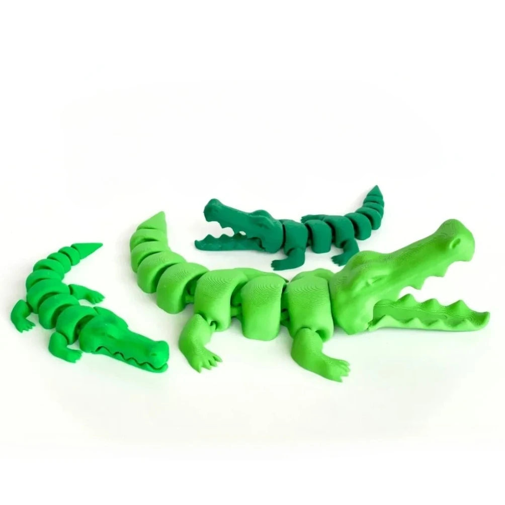 3D Printed Articulated Crocodile Figurine Joint Mobility Home Office Desktop Decor Ornament Animal Statue Household Decor Gifts Oasis Select