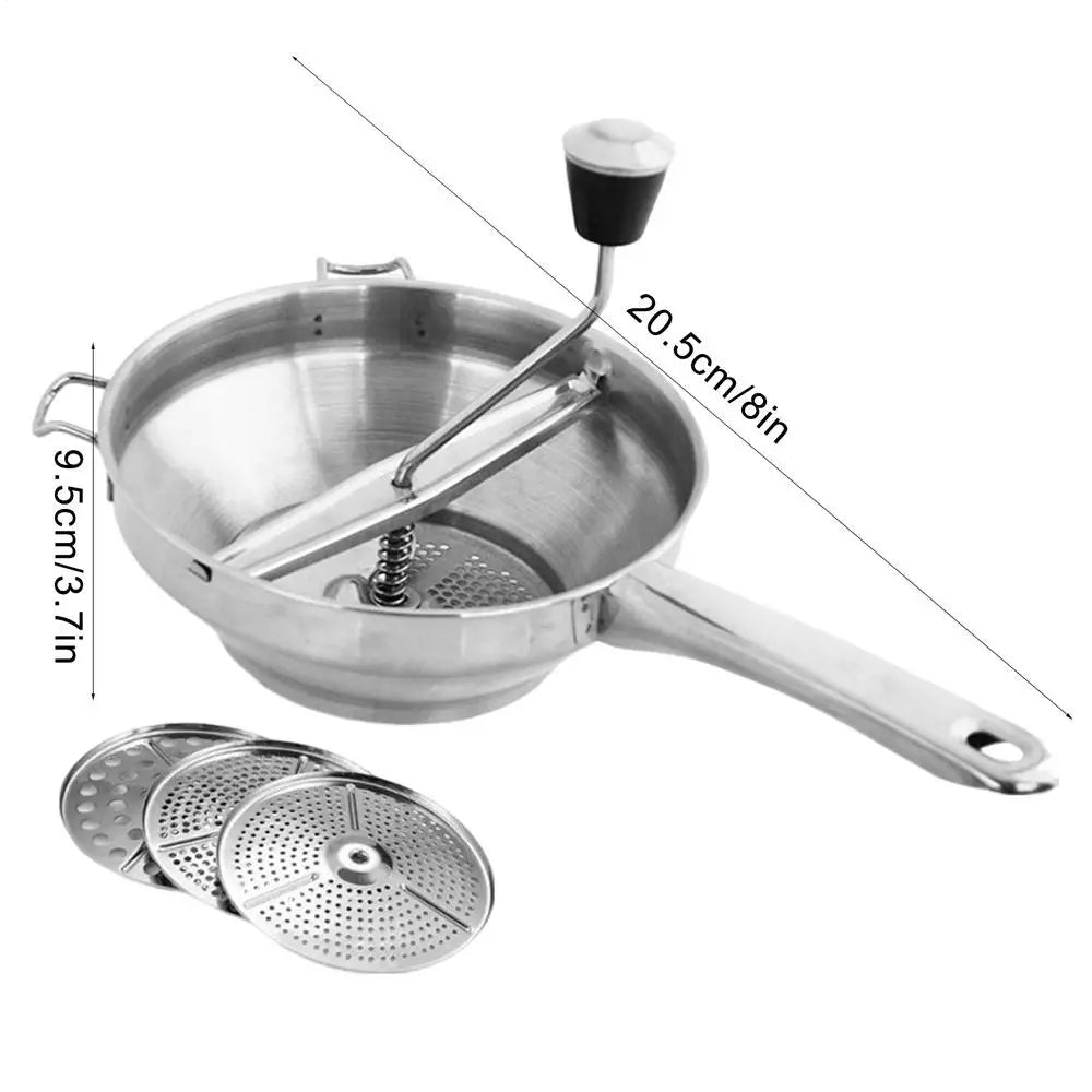 Stainless steel manual potato blender with handle Metal food grinder masher mud press vegetable and fruit food processor Oasis Select As Picture