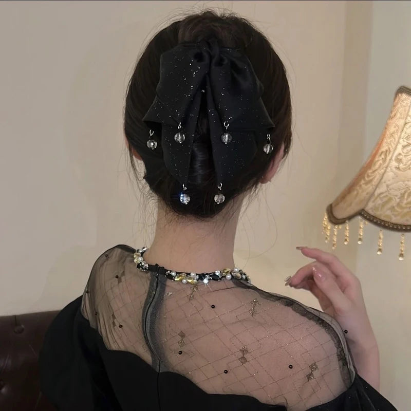Rhinestone Bow Hair Claw Clip – Lace Shark Clip for Women Hair Claw Clip Oasis Select