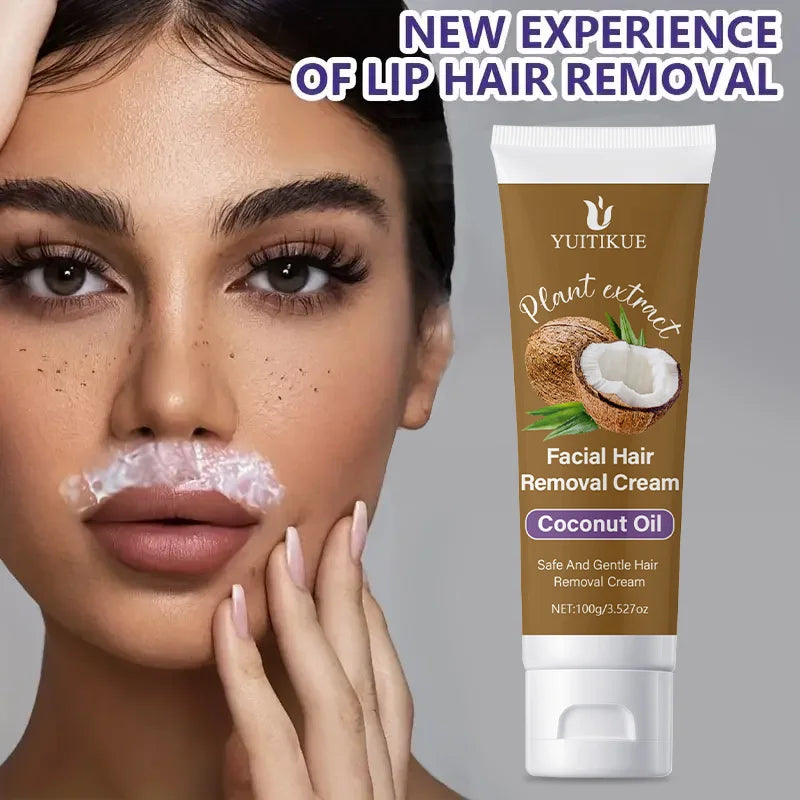 YUITIKUE Lip Hair Removal Cream 100g – Coconut Oil & Aloe