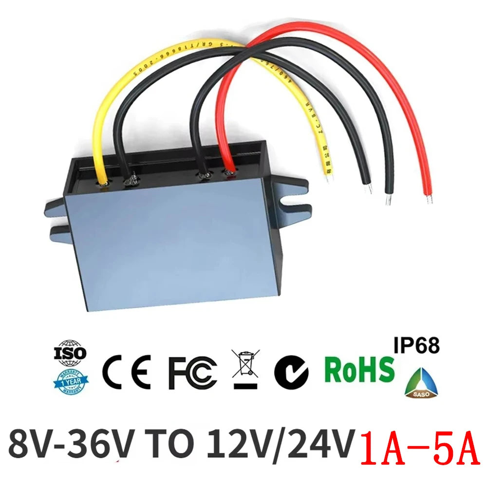 8-36V to 12V 24V 1A-5A Voltage Stabilizer Step-down/up Car Boat Power Supply Buck Boost DC Converter Voltage Regulator 30V 3a Oasis Select