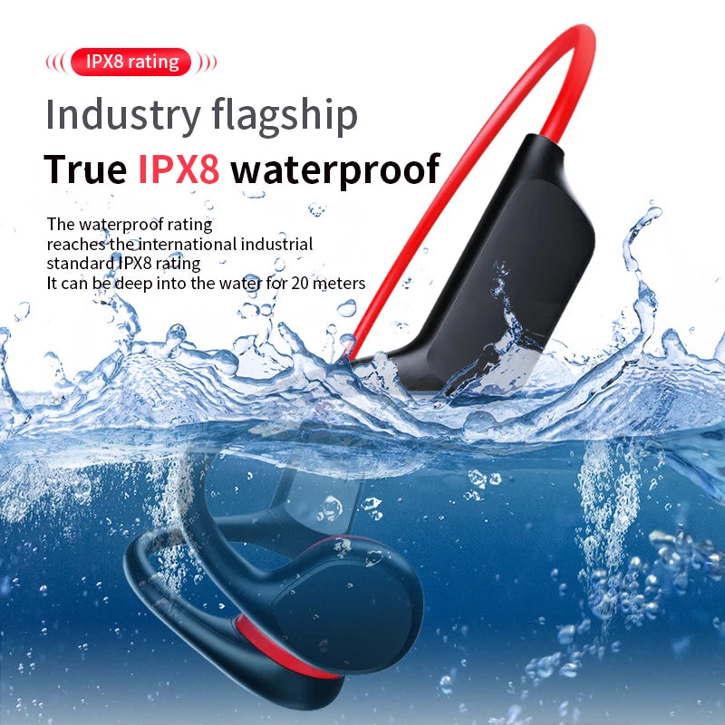 True Bone Conduction Headset IPX8 32GB Bluetooth 5.3 Wireless Swimming Headphone With Microphone Waterproof Exercise Fitness Oasis Select