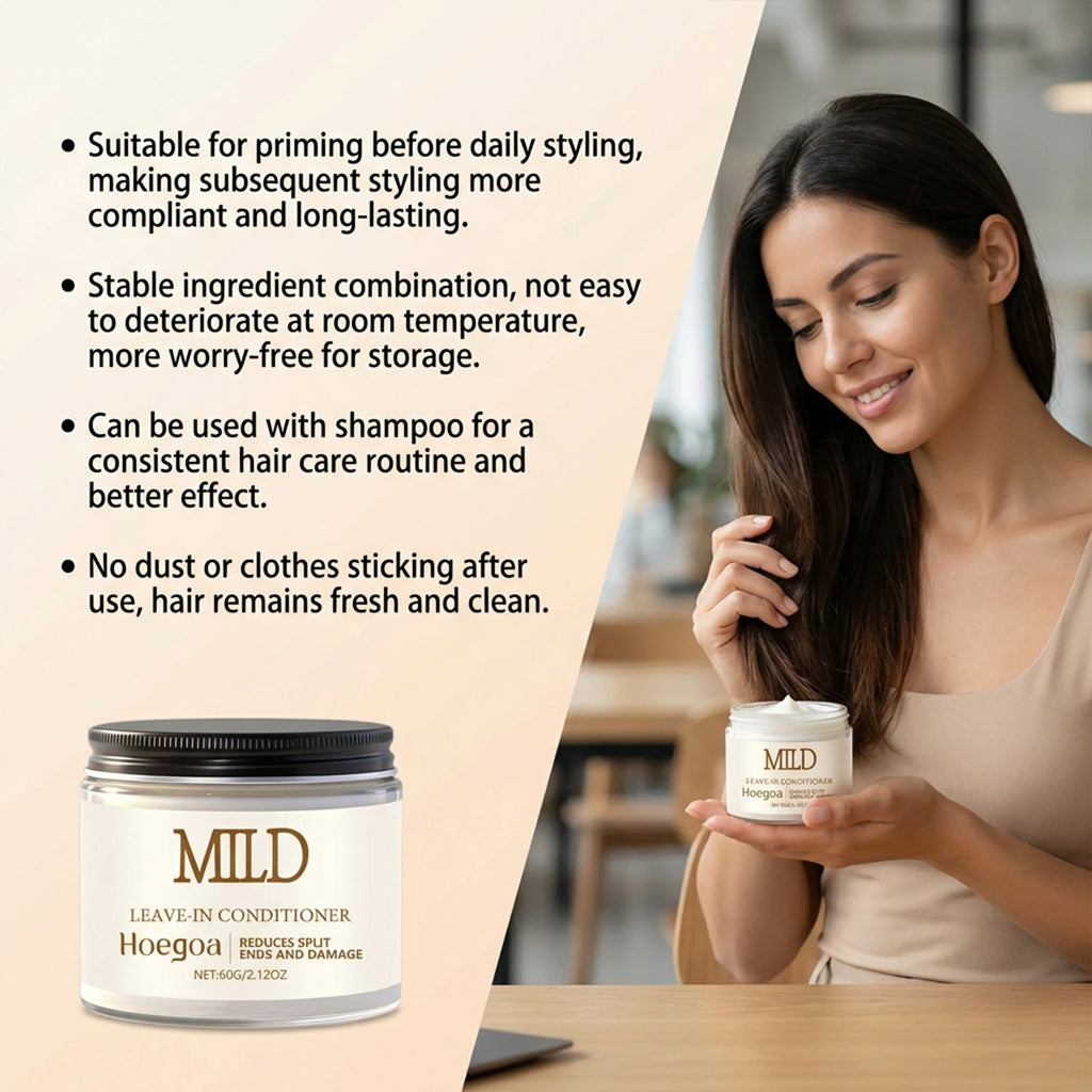 Hydrating Leave-In Hair Cream Nourish Frizzy Lasting Softness Moisturize Non-Greasy Easy To Use Lightweight No-Wash Conditioner Oasis Select
