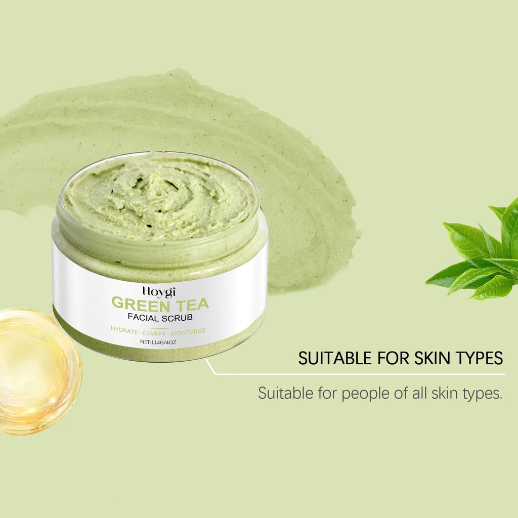 Exfoliating Green Removal Tea Facial Scrub Deep Pore Cleansing Hydrating Blackhead Dead Skin Gentle Scrub Skin Renewal Skin Oasis Select