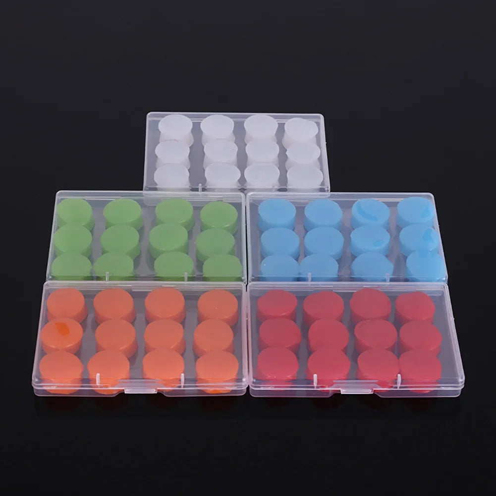 12Pcs Silicone Sleeping Ear Plugs Noise Reduction Anti Snore Sound Insulation Earplug Sleep Ear Protection Reusable Ear Plugs Oasis Select